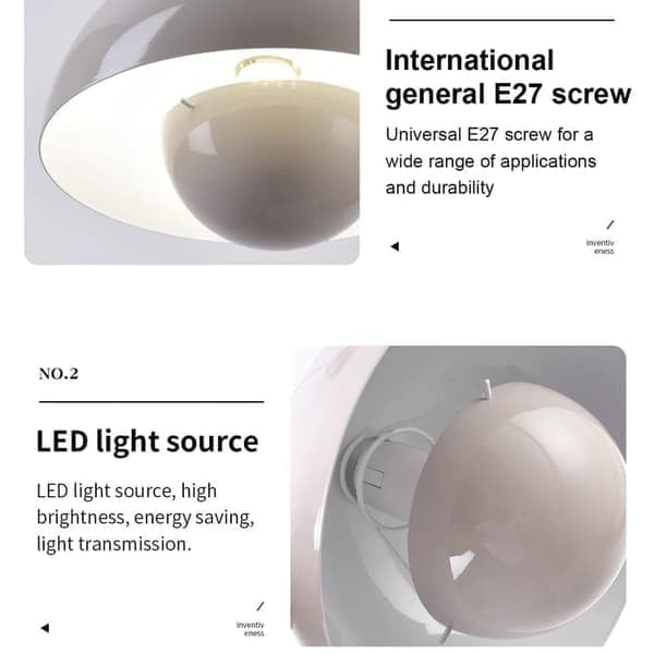 Moderne LED Loftlampe/Pendel 23cm – Halvcirkelformet Blomsterknoppsdesign med Justerbart Lys 3000K–6000K