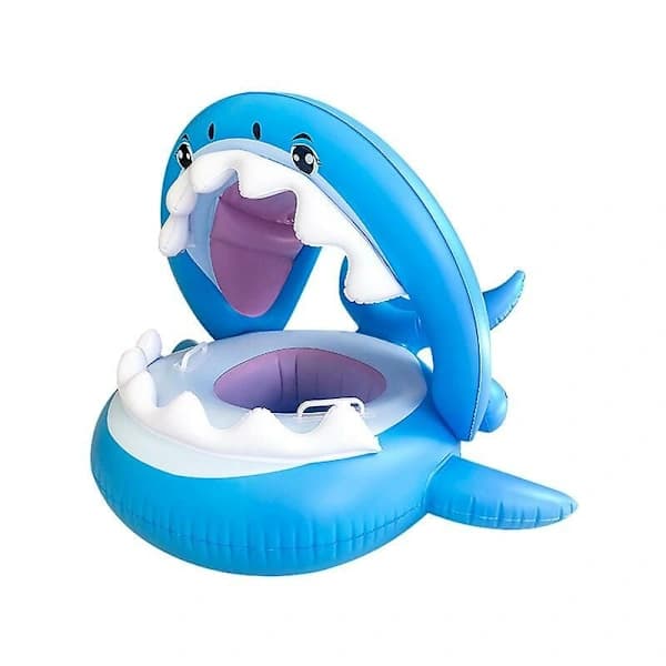 HA~Baby Float PVC Pool Toddler Floaties Med Kaleche Oppustelig Haj Baby Pool Float Til Børn 6-36 Måneder