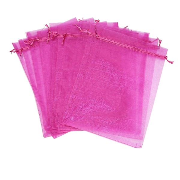 200 stk. store organzaposer, 20x30 cm mesh gaveposer snøre smykkeposer til jul bryllup
