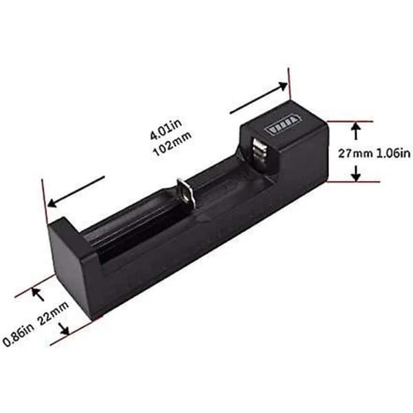 HA-3.7V Litiumbatteri USB-oplader Blændende Lommelygte Tilbehør, Sort