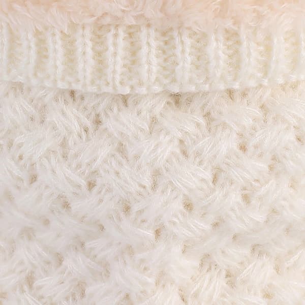 Barn Jenter/Gutter Vinterstrikket Infinity Skjerf Polar Fleece Halsvarmer hvit
