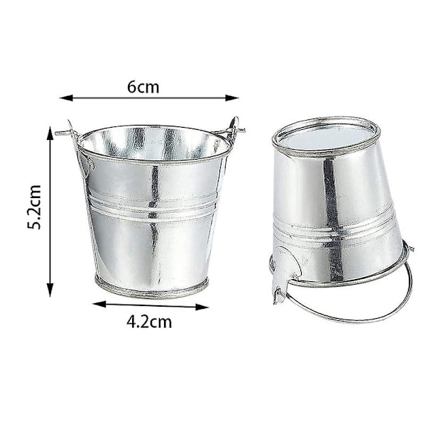 20 st Mini Metallhink Bärbar Blomkruka Vaser Planteringskärl Söt Godisask För Bröllopsfest Hem