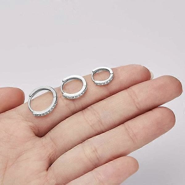 HA~Øreringe sølv dameøreringe 3 par 925 sterling sølv