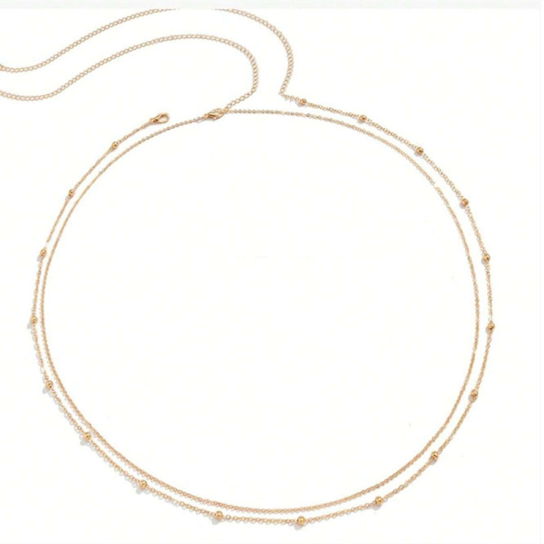 2 stk. Sommer Perle Talje Kæde Metal Bikini Multi-Layer Talje Mave Kæde Sexet Strand Perler Krop Kæde Perle Enkel Talje Kæde
