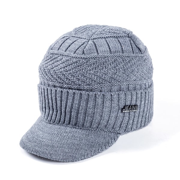 /HA/Unisex Varma Vinterhuer Stilfulde Med Foret Blød Hue Med Skygge Tykke Vinterstrikkede Huer Til Mænd & Kvinder Dropshipping Sort 56-60