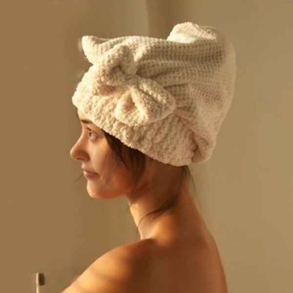 Snabbtorkande badhandduk Spa Bowknot Wrap Handduksmössa Badrumstillbehör Förtjockade mössor för kvinnor Designer Duschmössa