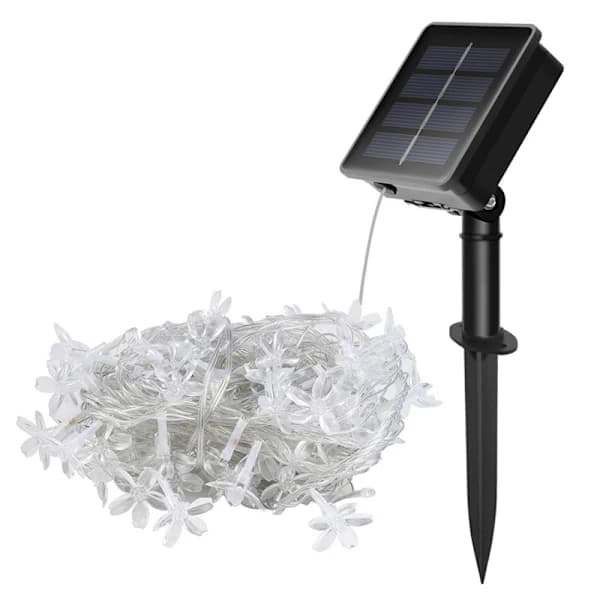 Sett med 2 IP65 Vanntette Utendørs Solcellelamper (Varmt Lys)-FM-