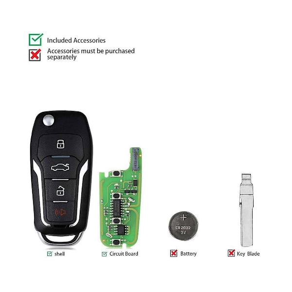 Xefo01en Universal Super Key Flip 4 Knapper Til Sytle Indbygget Super Chip Til Vvdi Nøgleværktøj