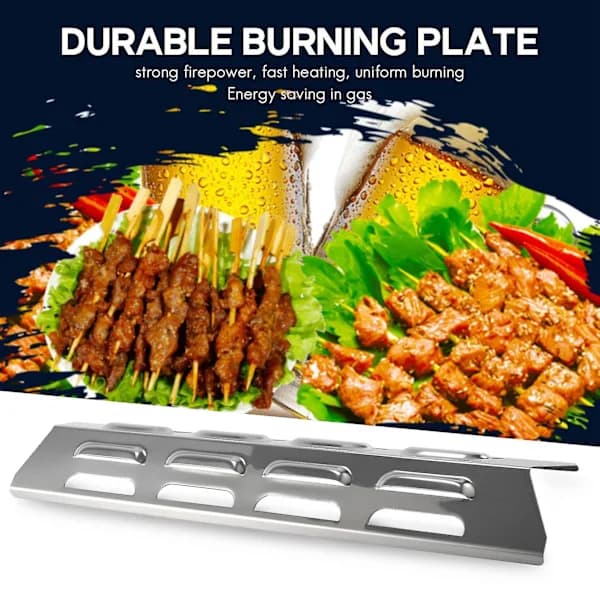 4-pak varmeplader til Master Forge, Perfect Flame, varmeafleder i rustfrit stål, reservedele til gasgrill