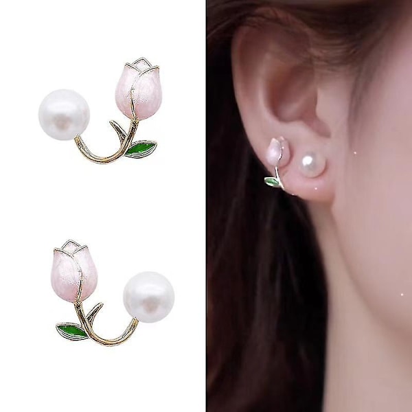 Rosa Tulipan Perle Øreringe - Niche Light Luxury Design - Sød Temperament - Passer til Alt