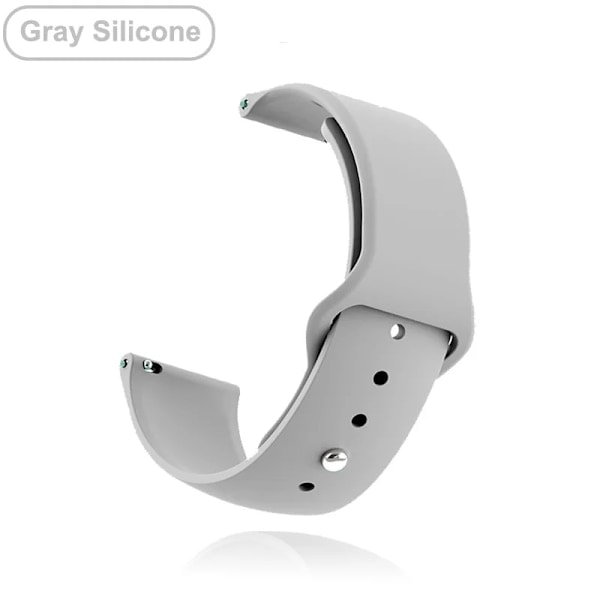 /HA/Uusi 18mm 20mm 22mm ranneke Garmin Venu 2S -rannekkeelle Vivoactive 3 4S 4 Forerunner 245 645 Galaxy Watch 4 Classic 42 46mm harmaa silikoni 20mm