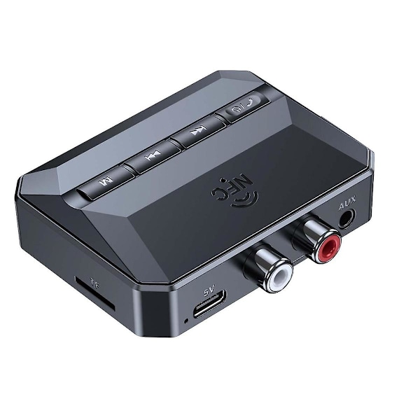 Nfc Bluetooth-mottagare, Bluetooth 5.3 Aux-adapter för bil, trådlös ljudmottagare för hemmastereo/