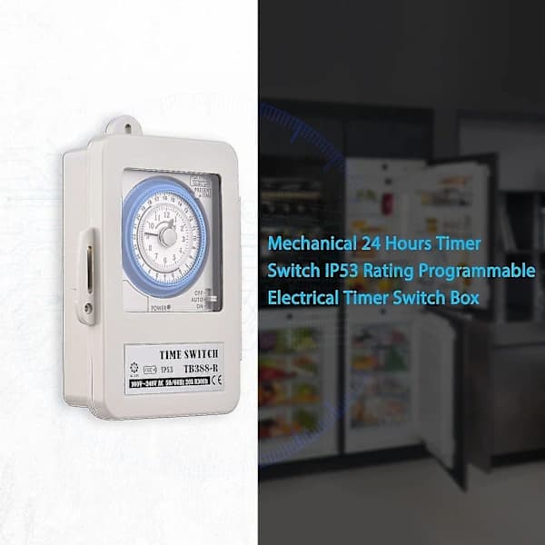 24-timers Timer Ip53 Klassificering Programmerbar Al Timerboks Ac 100-240v 15 Minutters Interval 96 Gange Til/Fra - q36