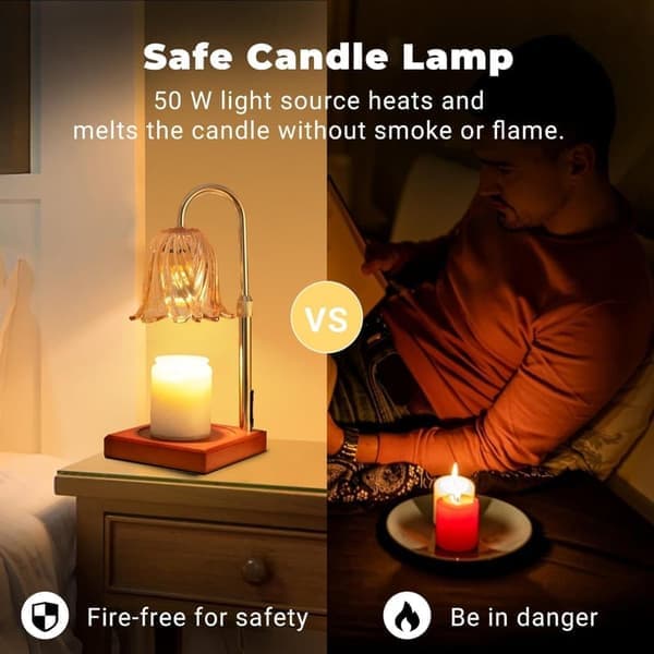Bordlampe Lysvarmerlampe med Timer & Dimmer – Voks Smeltevarmer, Gave & Hjemmedekorasjon