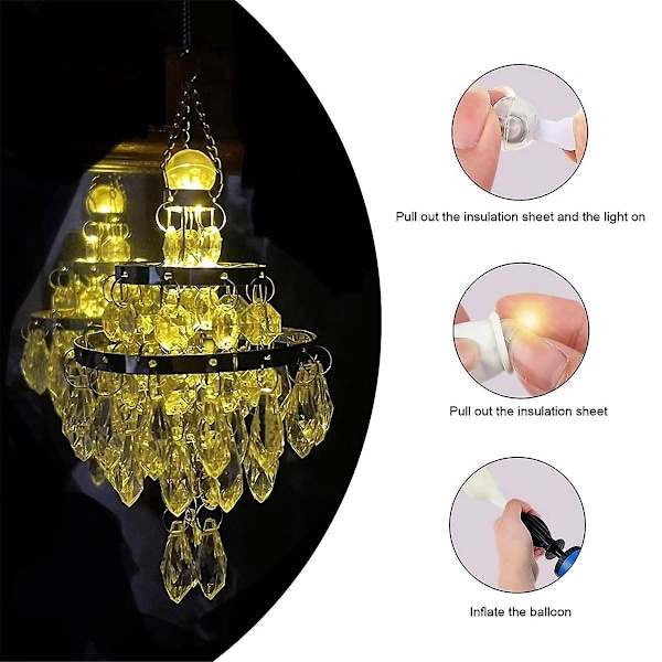 60 st Led Ballonglampor, Mini Led Ljus Varmvitt, Led Ballonglampa För Papperslykta, Ballong L