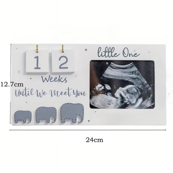 Ultrasound Frame with Birthday Countdown - Elephant Design - Perfect Gift for Expectant Parents - Pregnancy Keepsake