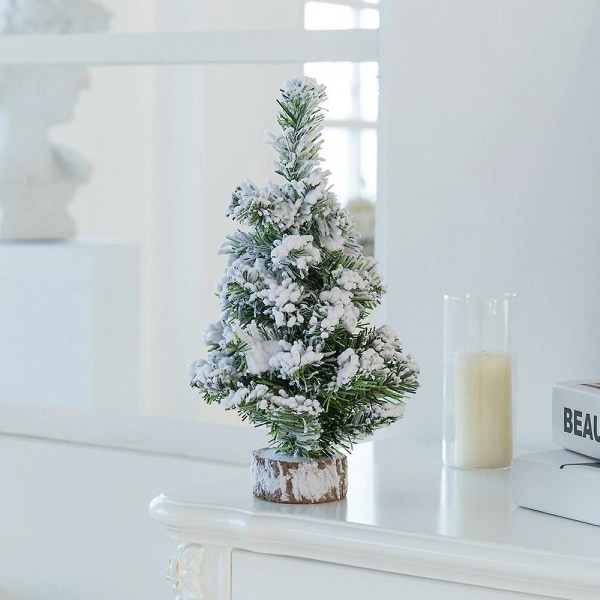 Mini julgran, 50 cm litet bordsgran med konstgjorda tallkottar,  julprydnader för hemmakontor skrivbord vinterjuldekorationer