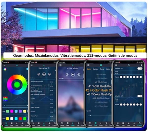 LED lyslenke med Bluetooth fjernkontroll RGB LED lyslist 20 meter 0
