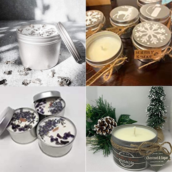 12 kpl 4oz metalliset kynttiläpurkit DIY-kynttilänvalmistukseen, metalliset purkit kierrekansilla, kynttilänvalmistukseen, cra