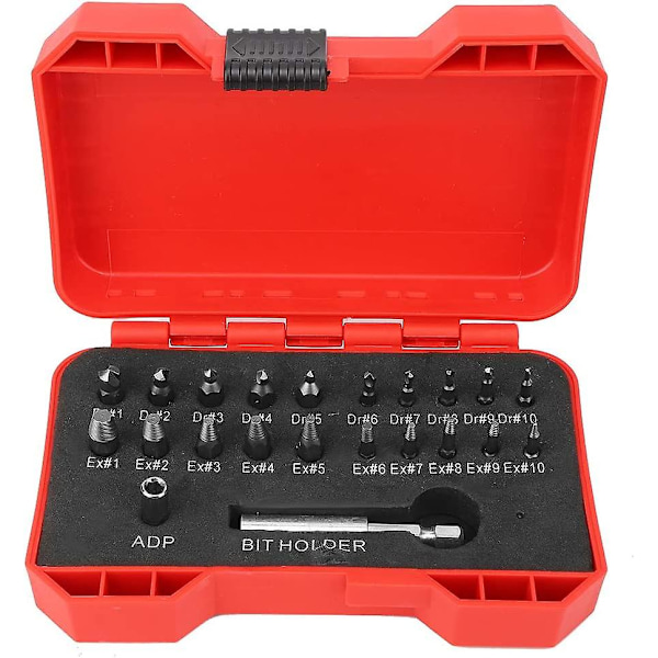 Screw Extractor Kit - 22 Piece Screw Extractor Left Hand Thread Tool Set Durable Hardware Acces