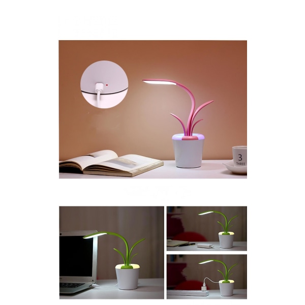 Led nattbordlampe Led Creative Fake Plant Table Lamp U