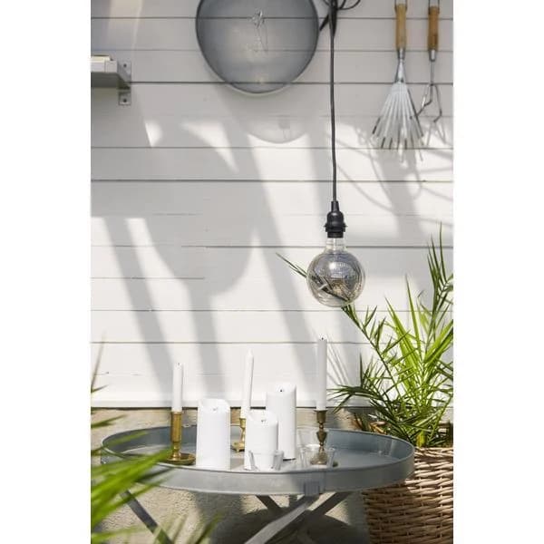 LED-blockljus med timer, vit INOMHUS/UTOMHUS Vit Vit 13 cm