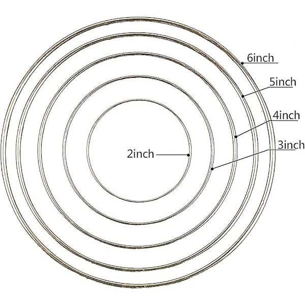 10 stk. Metalringe til DIY-drømmefanger, makramé eller håndværk, sølvfarvet gave
