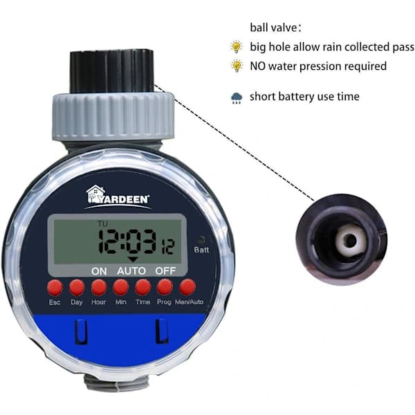Elektronisk timer Hage vanning kontroll Digitalt intelligent vanningssystem LCD vanntett, intet vanntrykk