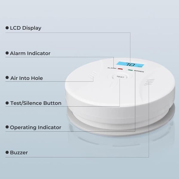 Røg- & CO-alarm – 2-i-1 – Batteri – LCD – Alarm 85dB – CDR-803