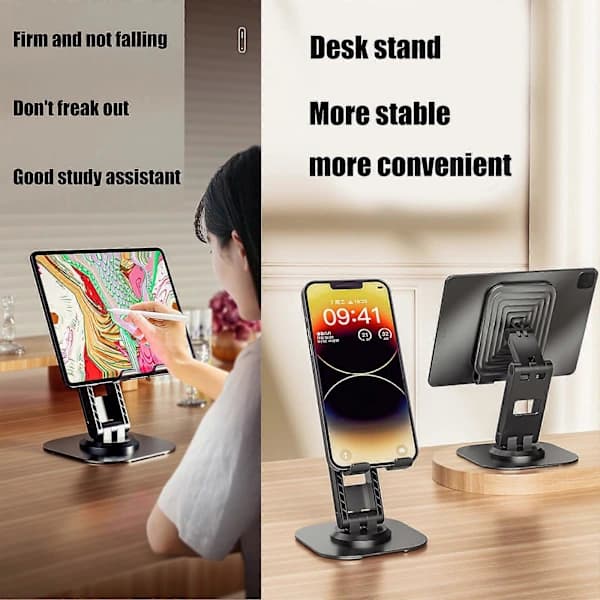 Mobiltelefonholder Tablet Support Lazy Bracket til Video Visning Live Bærbar Foldbar Holder Telefonstativ Cool Sort
