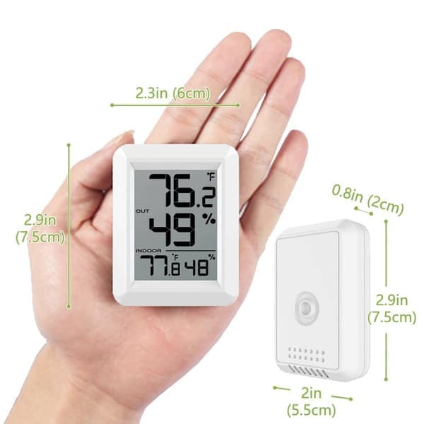 Digitalt Termometer Hygrometer - Måler luftfuktighet & temperatur - Hvit