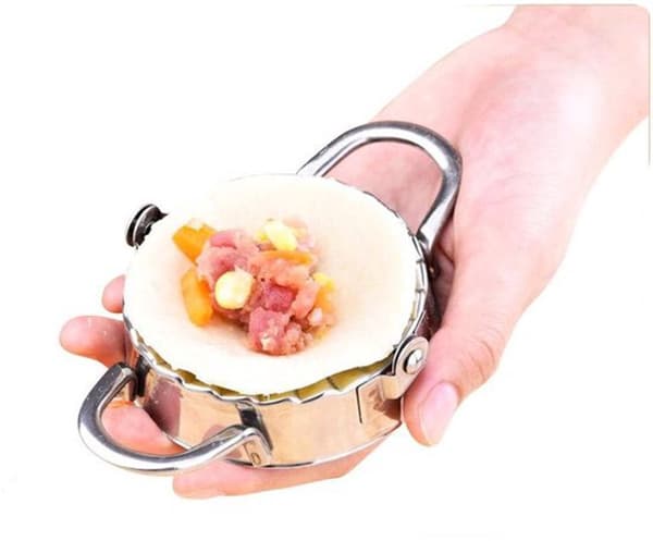 Dumpling Maker i Rustfrit Stål, Nem Forsegling Ravioli Empanada Pierogi Form til Hjemmekøkken, Sølv 10 cm