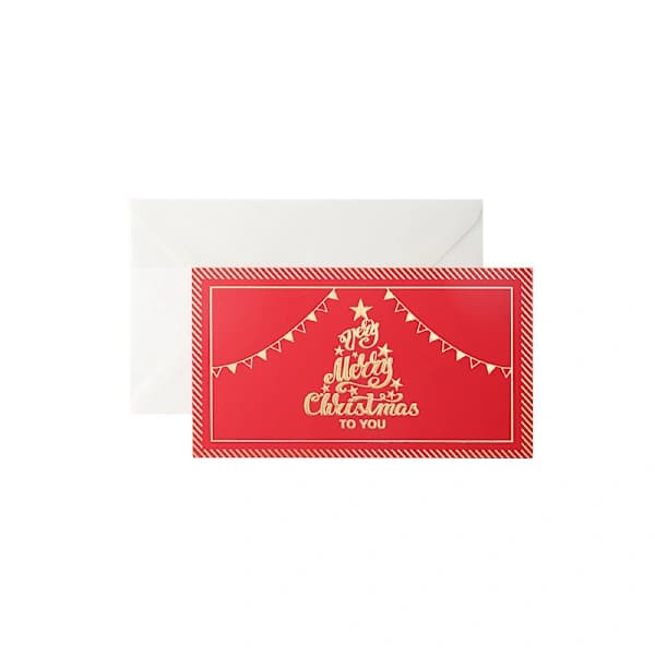 2 stk. Julekort pregede gratulasjonskort stemplede gratulasjonskort (snøfnugg + juletre)