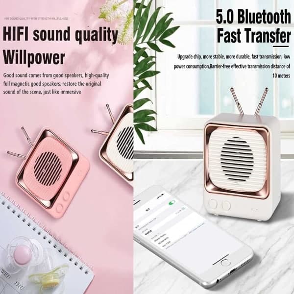 Retro Bluetooth-högtalare, vintage bärbar Bluetooth-högtalare