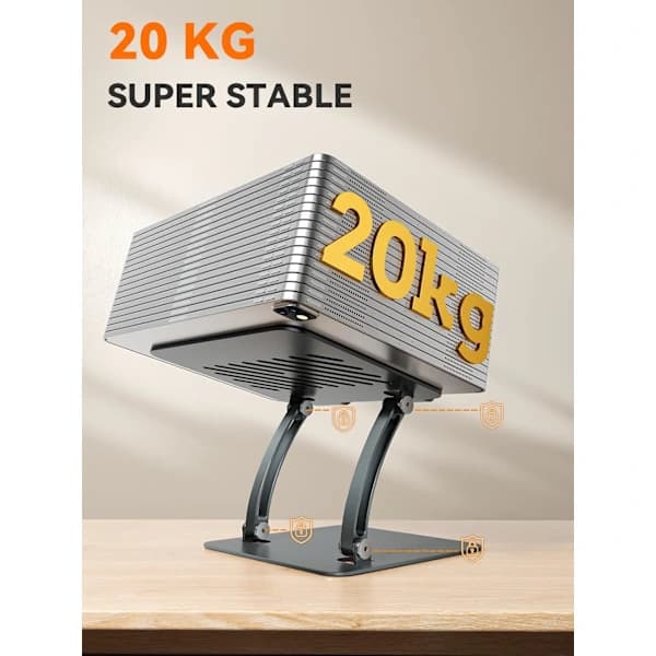 HA~Tablettfäste, Dubbel Stång Justerbart Aluminium Skrivbordsställ, Kompatibelt med 4.7-16.5 \" iPads, Surface Tablets, Portabel (Grå)