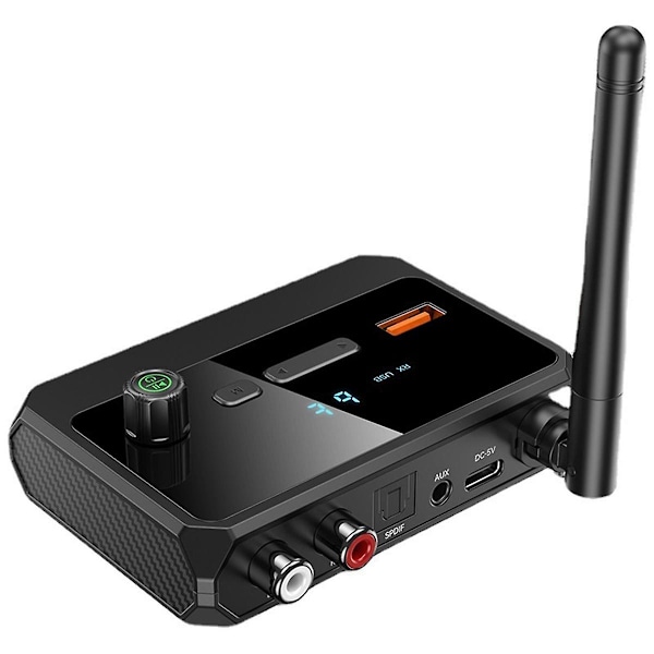 Bluetooth 5.3 Digital Display Bluetooth-mottagare Fiberoptisk Koaxialadapter Stödjer U-skiva Mp3 Pl
