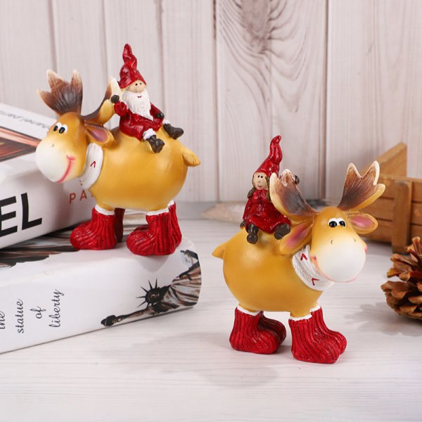 /HA/Harts Juledekoration - Julemand sidder på en elg, festtilbehør