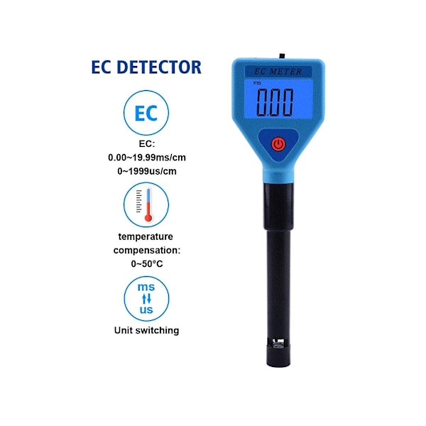 1 stk Digital EC Meter Vandkvalitetsmonitor Tester Vandanalysator Til Pools/drikkevand/liv Vand/akv