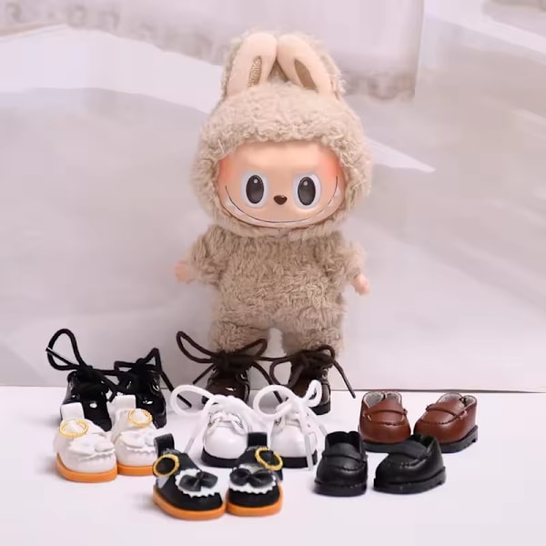 [HH] Skor Endast 17cm Labubu Dockor Kläder Monster Kläder Outfit Tillbehör DIY Barn Present Prinsess Skor Casual A
