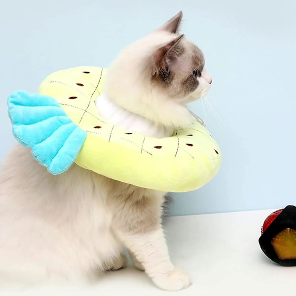 Justerbart Kattungekrage - Bedårande Återhämtningskrage för Katt, Elizabethanska Kragar för Kattunge Valp Efter Operation/HA/ Pineapple Large (fits 3-6.5kg)