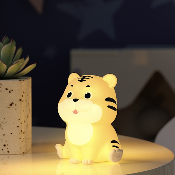 Tiger Pier Lille Natlampe Æstetisk Nattelys Silikone Nattelys Løve Børneværelse Lys Tiger Sengelampe Soveværelse Nattelys