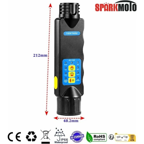 Holdbar tester for tilhengerfeste-belysning, LED-indikator for umiddelbar feildeteksjon, sikker ytelse for 12V-kjøretøy