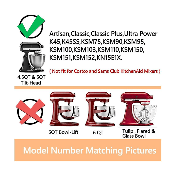 Til Kitchen Aide Assecories 4.5-5 Qt -hoved Stand Mixers Padle Tilbehør Til K45b/k5thcb/k5thbs