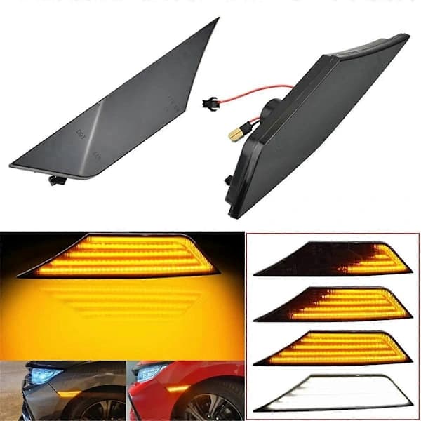 A- LED Blinklys Sidemarkeringslys Dynamisk Blinkende for 10. Generasjons Sedan Coupe Hatchback 2016-2018