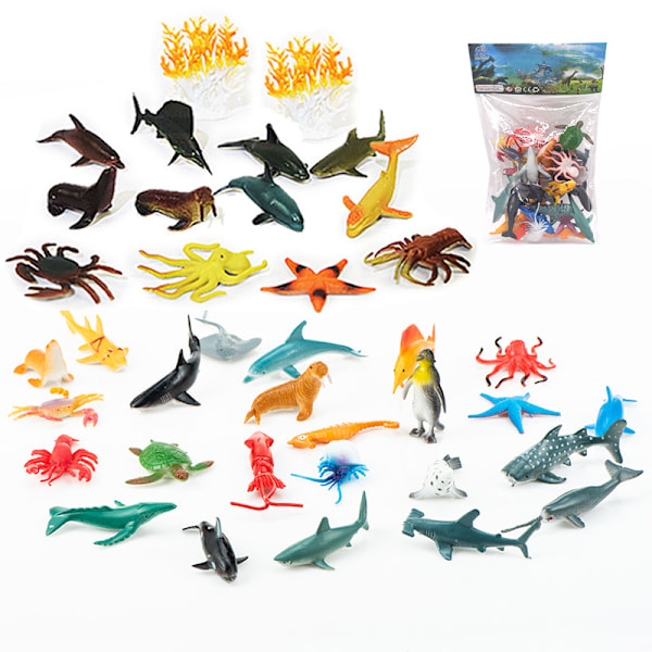 36 Pcs Plastic Ocean Sea Animals Toys Set Mini Ocean Sea Animal Figures Sea Animal Bath Toys Ocean Sea Creatures Party Favors