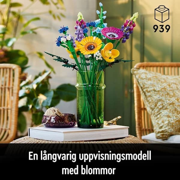 HA-10313ons Vildblomstbuket, med Lavendel og Gerbera, Byggesæt til Voksne, Gave, Botanisk Samling, 2024-sæt