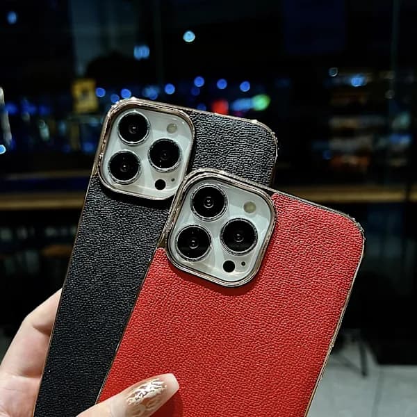 Læder Elektroplettering Telefoncover Til iPhone 14 Pro