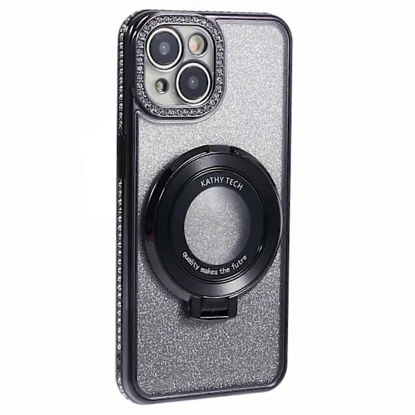 TPU-deksel med gradientdesign og støtte for iPhone 14 Plus, mobilskall med strassdekorasjon