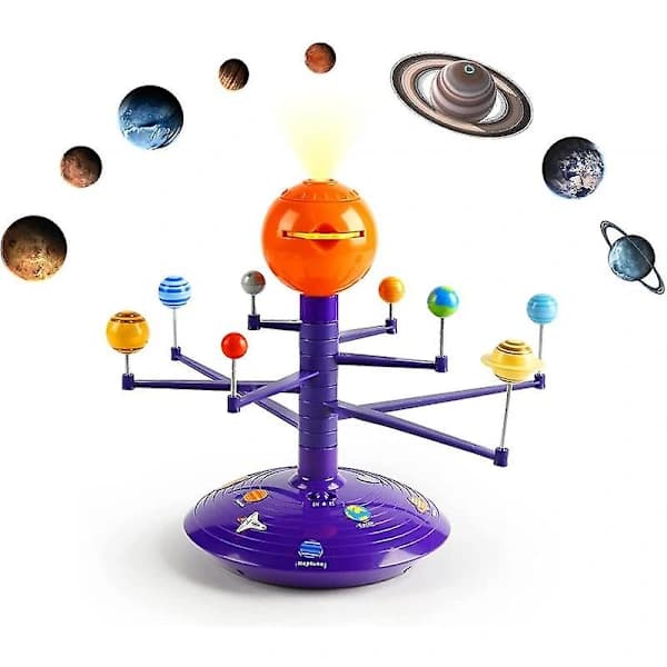 Solsystem for barn, talende astronomi solsystemmodellsett, planetariumprojektor STEM-leker med 8 planeter, romleker for 3 4 5+ år gamle...