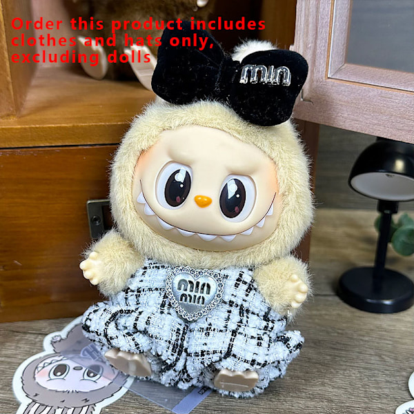 [HH] Labubu Kläder Universal Sittande Stående Plyschdocka Designkläder Tillbehör Blind Box Labubu Kläder style 8